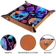 thumbnail image 3 of Jewelry Dish Trinket Tray Home Decor Wedding Gift for Her Small Ring Holder Neon Skull Flower Patterns Flag, 16x16cm, 3 of 6