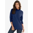 thumbnail image 2 of Roaman's Women's Plus Size Drop Needle Mockneck Lightweight Sweater Knit, 2 of 4