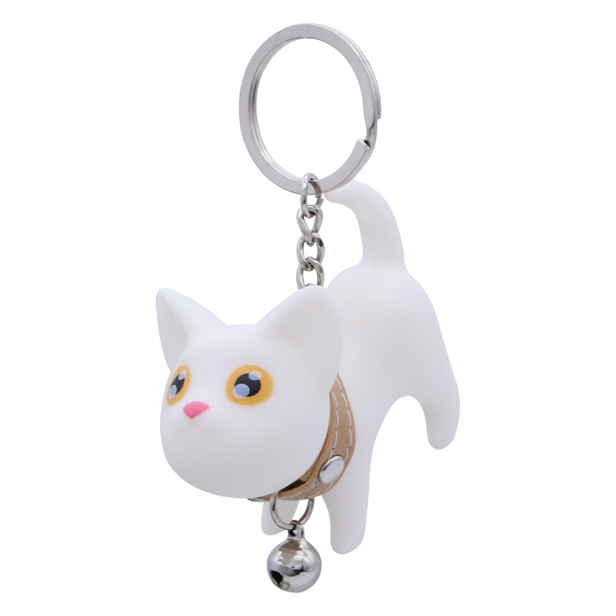 Lover White Black Cat Personality Pendant Keychain Key Jewelry Men Women Charm