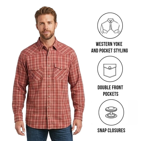 Ariat Men's Red Shirt Hart Retro Fit Long Sleeve (S13)