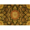 thumbnail image 1 of Ahgly Company Machine Washable Indoor Rectangle Medallion Yellow Traditional Area Rugs, 2' x 3', 1 of 4