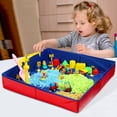 thumbnail image 4 of DSstyles Kids Toy Sand Set - 3 Pound Space Sand, 3 Colors, Sand Modeling Tool, Construction Truck, Collapsible Sandbox & Storage Box, 32 Piece Sandbox Playset, For Boys & Girls 6 Years And Up, 4 of 6