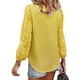 thumbnail image 4 of SAYOO - Camiseta de cuello en V de color sólido para mujer, blusa holgada de manga larga con decoración de flores, suéter holgado SAYOO  Moda, 4 of 5