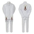 thumbnail image 3 of Baby Boy Christening Formal White Single Breasted Suit Silver Gold Guadalupe on Stole & Back Sm-20, 3 of 4