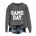 thumbnail image 2 of TQWQT Game Day Sweatshirt Women Game Day Shirt Ladies Long Sleeve Pullover Crewneck Raglan Graphic Tee Football Season Outfit Gameday Apparel Casual Streetwear Oversized Top Dark Gray L, 2 of 4