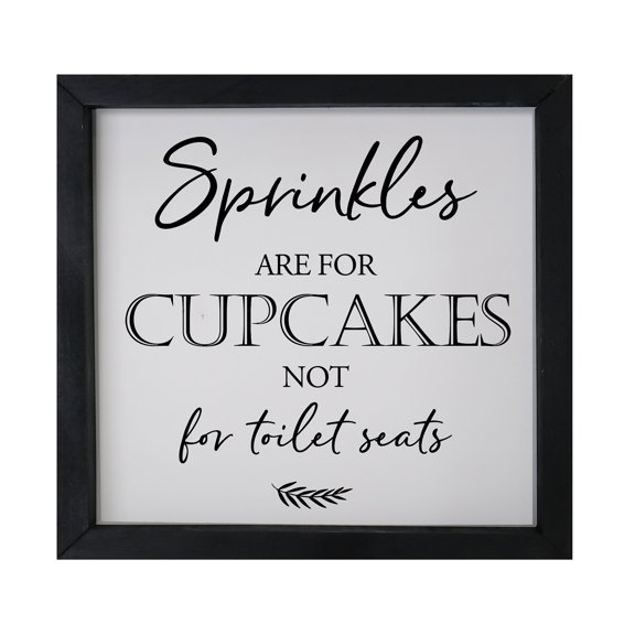 Funny Bathroom Decor Framed Shadow Box 11.5x11.5 (Sprinkles Are For Cupcakes)