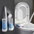 thumbnail image 3 of Juego de cepillos de baño desechables, juego de limpieza para el hogar con mango largo, cepillo de baño desechable para montar en la pared, 3 of 3