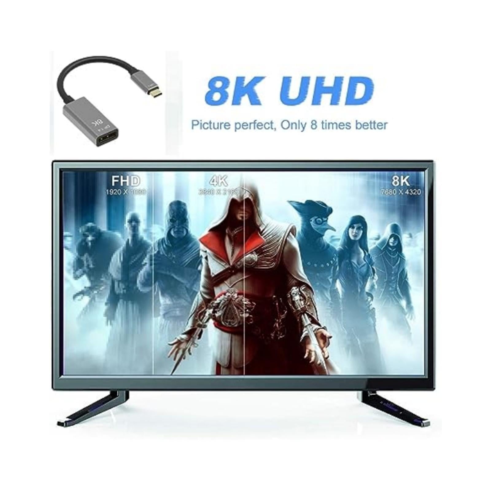 JIAHAOO Thunderbolt 3 to DisplayPort 8K Adapter Cable USB C 20cm for Connecting Mac PC Android to Display