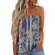 thumbnail image 1 of Gibobby Camiseta sin tirantes Bandeau para mujer, camiseta informal sin mangas para vacaciones de verano, camiseta holgada para vacaciones, blusa, camiseta sin mangas para mujer(Azul,M), 1 of 5