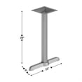 thumbnail image 5 of Flash Furniture 5'' x 22'' Restaurant Indoor/Outdoor Table T-Base with 3'' Dia. Table Height Column, Silver, 5 of 9