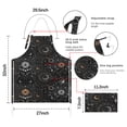 thumbnail image 7 of Black Gothic Sun Moon Star Pattern Apron-Garden Aprons for Women with Pockets-Cotton Linen Waterproof Kitchen Cooking Gardening Aprons Adjustable for Kitchen,Cooking,BBQ and Salon 33x27 Inch, 7 of 7