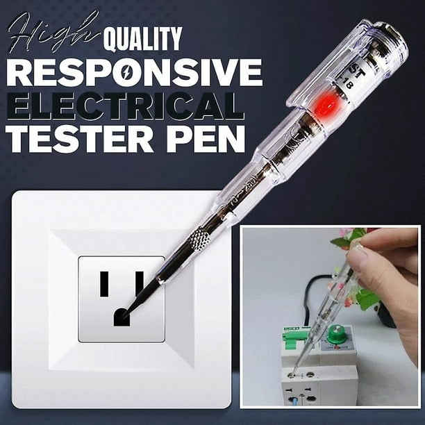 Stylo testeur électrique réactif, stylo testeur de tension sans contact,  tournevis pour stylo testeur électrique 24-250V, stylo de test avec voyant  lumineux