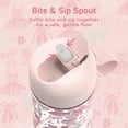 thumbnail image 3 of Bentgo Kids Water Bottle - Leak-Proof, Durable Tritan PFAS- & BPA-Free 15 fl oz, Kids/Toddlers Ages 3+ for School & Sports; Bite & Sip Spout, Carrying Handle, Dishwasher Safe (Ballet and Bows), 3 of 8