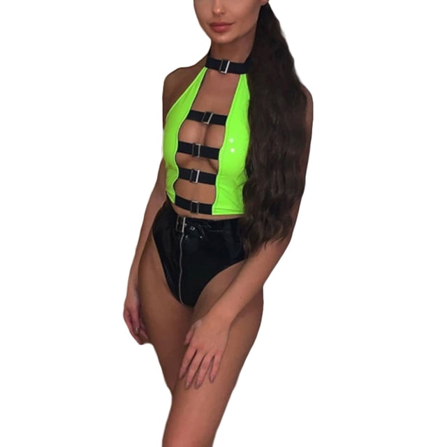 Txlixc Chaleco sin mangas femenino, tirantes huecos y tirantes sin espalda Txlixc moda