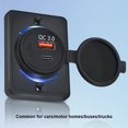 thumbnail image 3 of Toma de corriente para coche de PC, accesorios adaptadores de carga USB 3,0 de carga rápida universal antiflaming preperforados modificados 18W Cargadores de dispositivos electrónicos Luz verde, 3 of 6