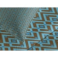 thumbnail image 4 of Ambesonne Geometric Quilted Bedspread Set 3 Pcs, Nested Square Pattern, King Size, Brown and Sky Blue, 4 of 5