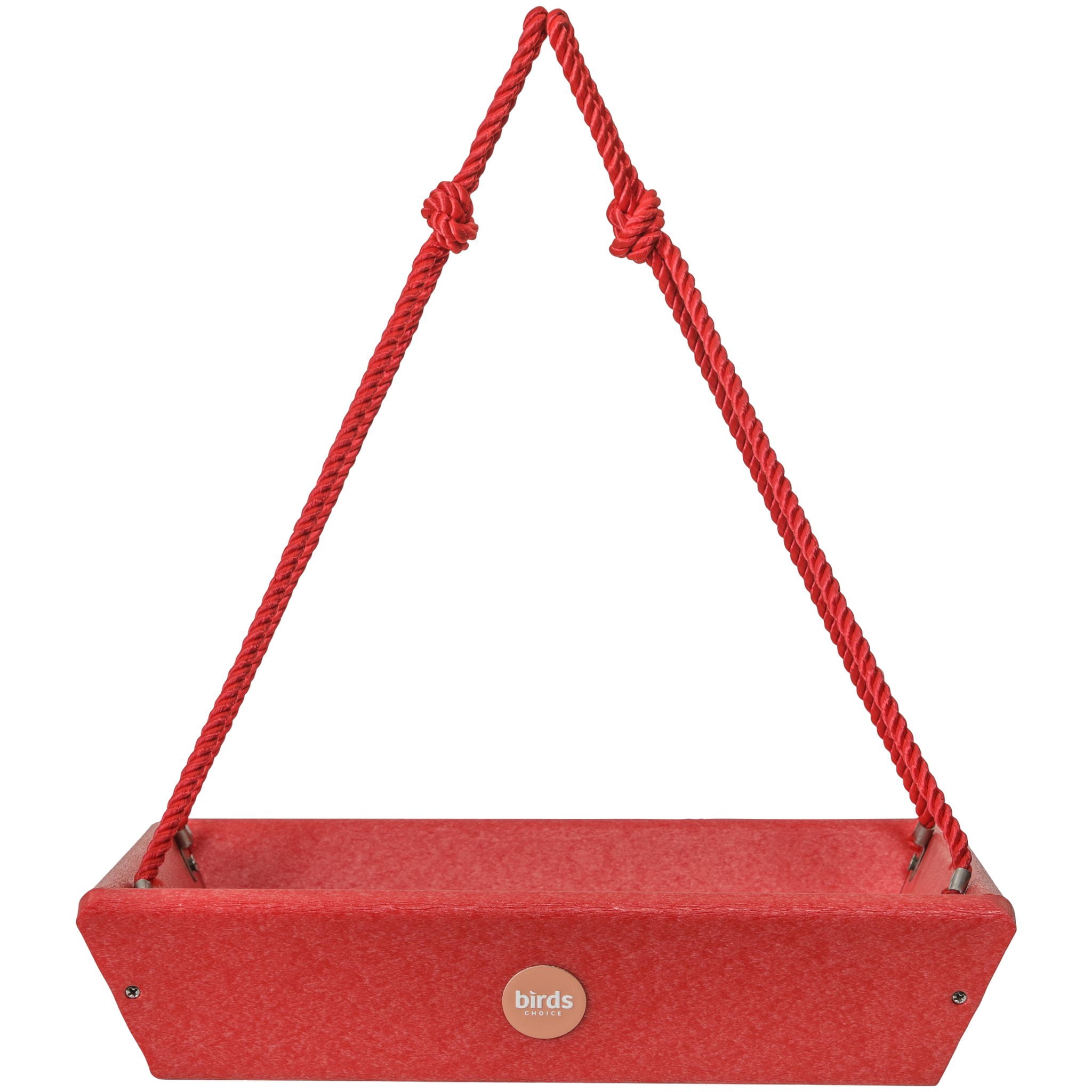 Birds Choice 11.25" Color Pop Collection Recycled Plastic Hanging Tray Bird Feeder, Red