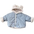 thumbnail image 2 of KYAIGUO Infant Girls Boys down Jackets Innovative Cute Bunny Ears Hooded Toddler Cotton Outerwear Lightweight Kids Baby Coat for 1-7Y, 2 of 9