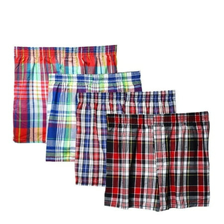

Male Plaid Boxer Briefs Cotton Underpants Comfortable Sleep Underpants for Men