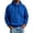 Blue, variant on Mens Fleece Lined Hoodie Pullover Sweatshirt Loose Fit Drawstring Hood Long Sleeve Kangaroo Pocket Casual Top Wine 3XL