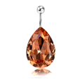 thumbnail image 3 of Water Drop Crystal Navel Buckle Belly Ring Piercing Body Inlaid Button Q00220, 3 of 3