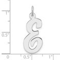 thumbnail image 2 of Large 925 Sterling Silver Rhodium Plated Script Letter E Initial Charm 27.58x11.07mm Wide 0.46mm Thick Pendant Necklace, 2 of 2