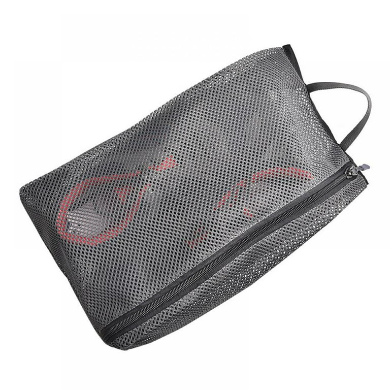 3.5x8.2x12 Inch Mesh Zipper Bags, Multi Function Storage Organizer Pockets  for Travel Office Accessories, Gray Pack of 6 