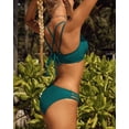 thumbnail image 5 of Sociala Bikini Set for Women Two Piece Swimsuits Hollow Out Bottoms Cross Tie Back Swimwear, 5 of 6