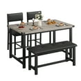 thumbnail image 1 of Modern Space-Saving Dining Table Set for 4 – Includes Rectangular Table, Upholstered Bench & 2 Chairs – Easy Assembly – Perfect for Apartment, Kitchen, Dining Room – Grey, 1 of 8