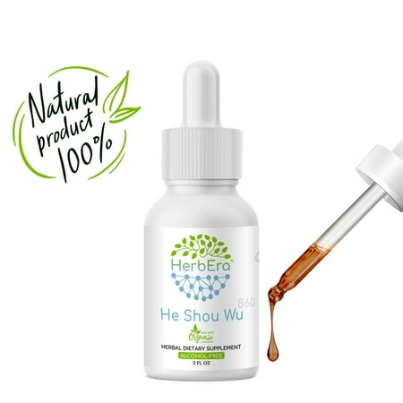 Shou Wu Wan - He Shou Wu Alcohol-FREE Herbal Extract Tincture, Super-Concentrated Organic He Shou Wu (Polygonum multiflorum) Dried Root