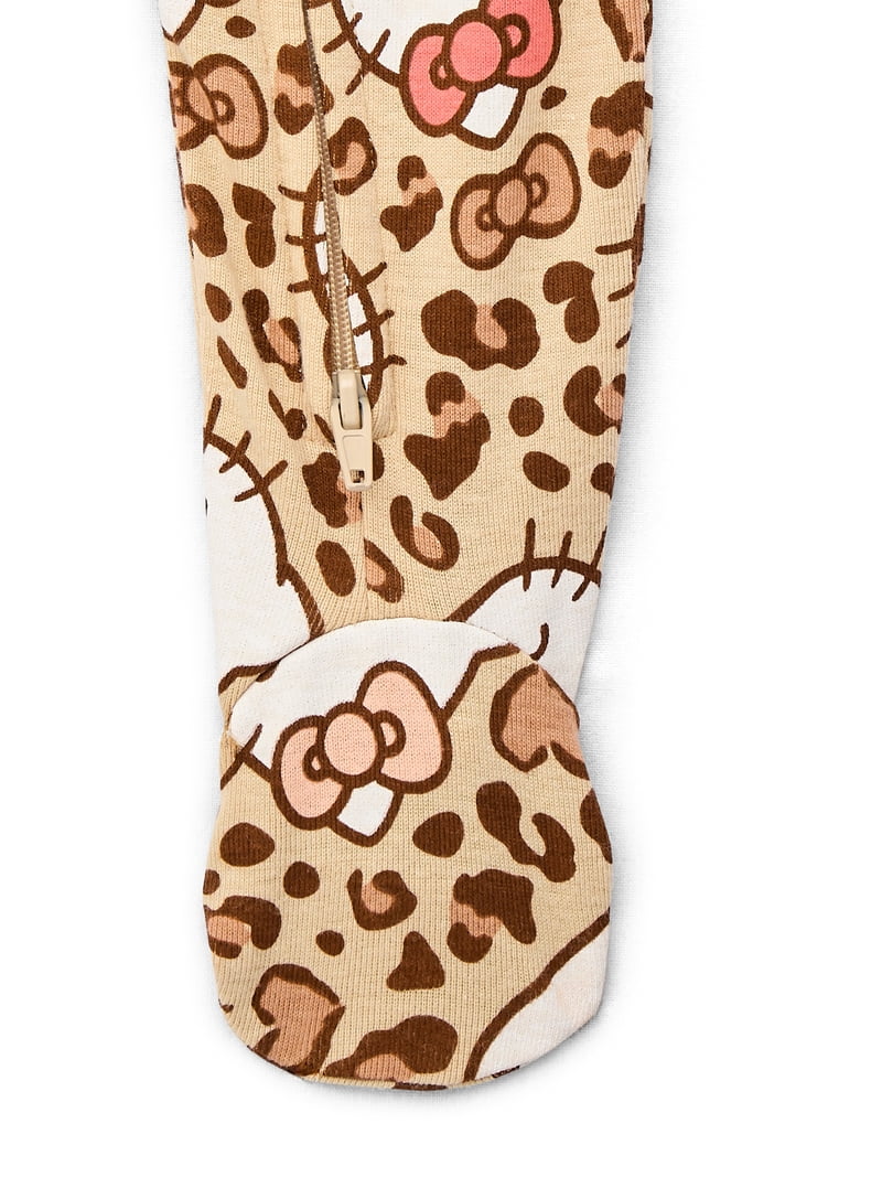 Hello Kitty Baby Girls Two-Way Zip Front Footed Pajama One-Piece