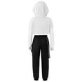 thumbnail image 2 of Zaldita Girls Hip Hop Jazz Street Dance Clothes 3 Piece Outfit Crop Hoodie Tank Top Jogger Pants Set White 6, 2 of 7