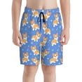 thumbnail image 2 of Cauagu Kawaii Corgi Print Swim Trunks for Men,Youth Boys Swim Shorts Compression Liner Beach Shorts Boys' Swimming Shorts 7-20 Years Bathing Suit-Medium, 2 of 7