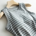 thumbnail image 3 of TODOZO Tank Tops for Women 2025 Built in Shelf Bra Racerback Summer Camisole U Neck Slim Fit Ribbed Sleeveless Crop Tops Workout Cute Tight striped Tank Tops Summer Clothes Teen Grey L, 3 of 7