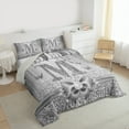 thumbnail image 3 of Manfei Letter Monogrammed Initial M Girl 3 Pieces Queen Comforter Set,Kawaii Bow Butterfly Ultra Soft Bedding Sets,Bling Crystal Grey Glitter Bedding Comforter Set,Lightweight Room Decor, 3 of 8