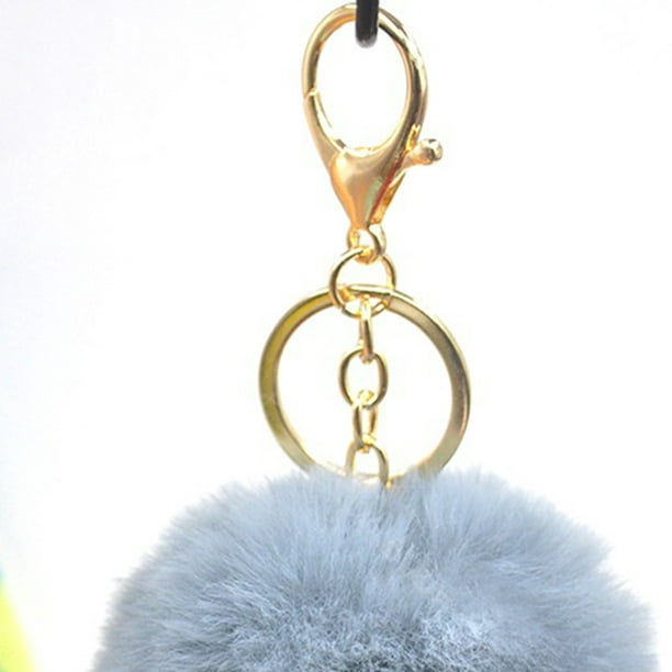 20Colors Fluffy Fur Pom Keychains Toys Soft Faux Rex Rabbit Fur Ball Car  Keyring Pompom Key Chains Gift For Baby Kids