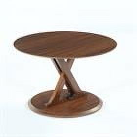 Demi Bonn 31.5" Coffee Table, Mid-Century Accent Center Table with X-Shaped Base for Home Living Room, Office, Brown