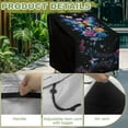 thumbnail image 4 of Renewold Outdoor Chair Covers Waterproof Dining Chair Cover Dust Rain Snow-Proof Patio Furniture Lawn Chair Protector Fits up to 38W x 38D x 36H Inch, Butterfly Rose Musical Notes, 4 of 7