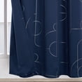 thumbnail image 5 of Deconovo Traditional Navy Blue Circle and Line Silver Room Darkening Curtains, 52 x 72 In (2 Panels), 5 of 8