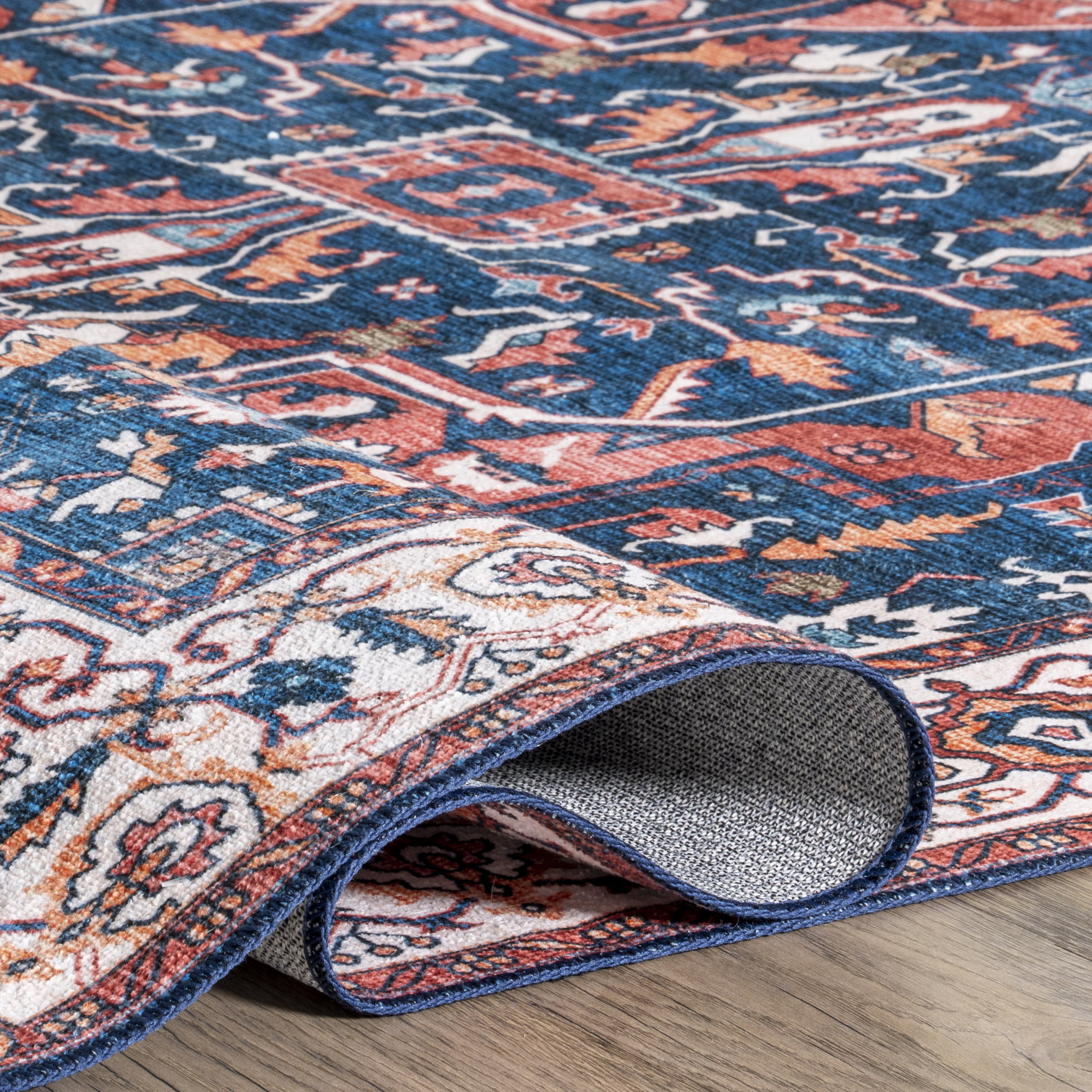 nuLOOM Brielle Machine Washable Vintage Medallion Rust 8' x 10' Transitional Area Rug