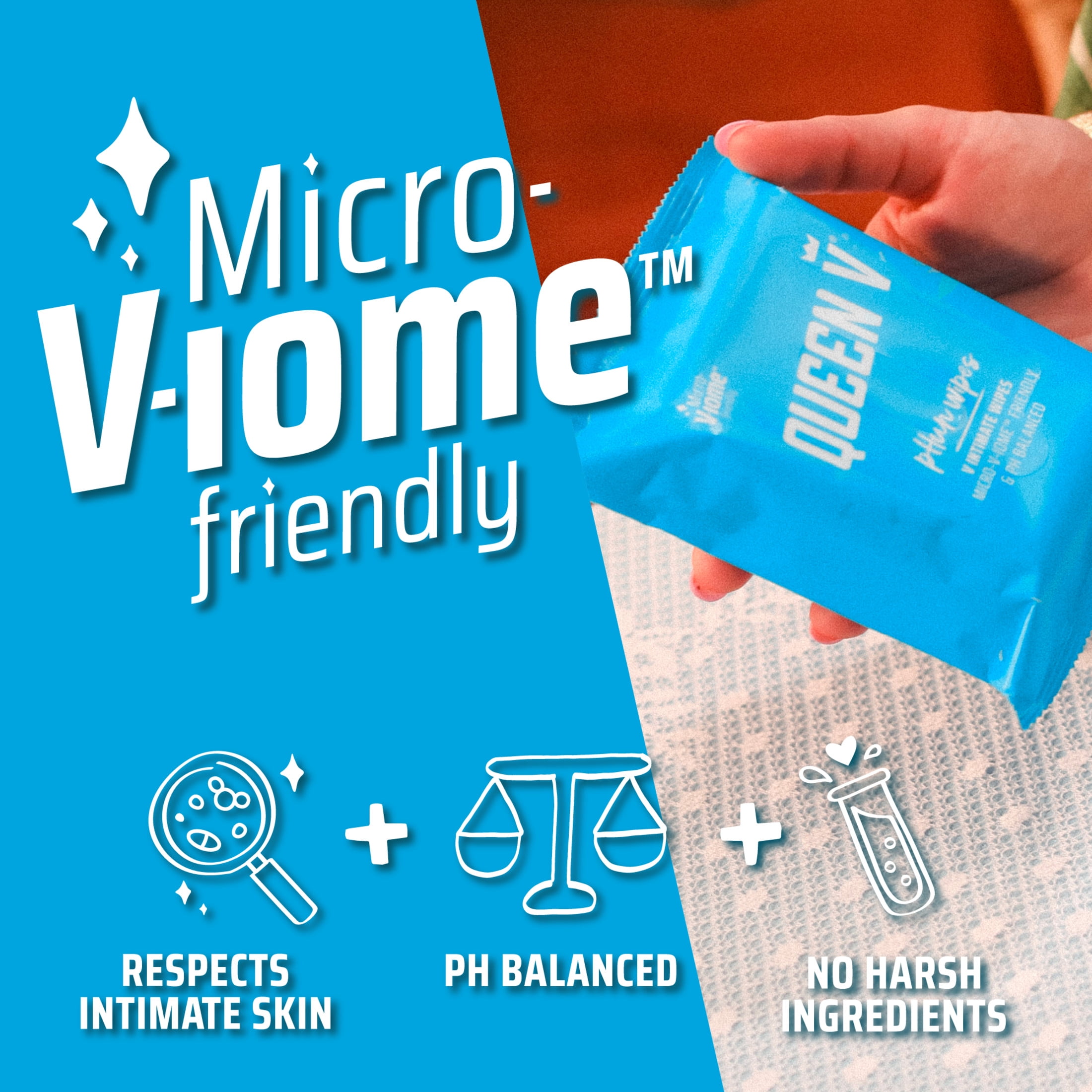 (2 pack) Queen V Feminine Hygiene Wet Wipes, PH Balanced, Convenient Resealable Pack, 30 Count
