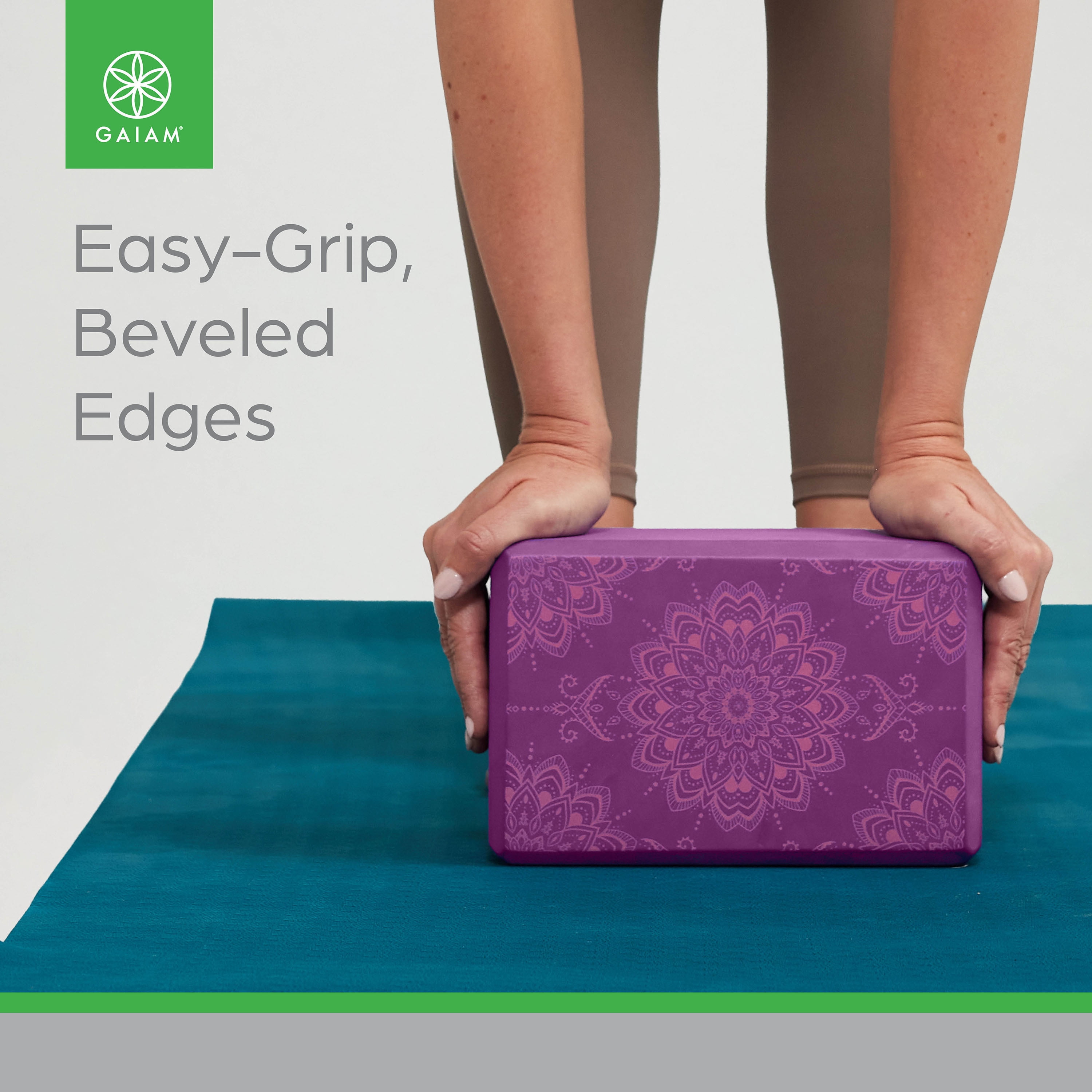 Gaiam Printed Fashion Yoga Block, Made from Sturdy Foam, Pink