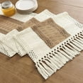 thumbnail image 7 of Boho Style Bicolor Stitching Table Runner, Boho Table Runners, Farmhouse Woven Home Decor, 7 of 7