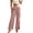 Rose, variante sur Zulora Pantalon Cargo en Satin pour Femme - Taille Haute à Jambe Grand avec Poches à Rabat, Ceinture Élastique pour Tenue Décontractée, de Bureau et de Soirée