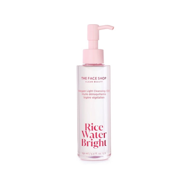 The Face Shop Rice Water Bright Huile Démaquillante Légère Végane à l'Huile de Jojoba, Démaquillant Quotidien Léger, pour Tous les Types de Peau, Soins de la Peau Coréens