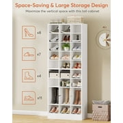 Tribesigns 10-Tier Shoe Storage Cabinet, White Wooden Shoe Rack with 30 Cubbies, Freestanding Tall Entryway Shoe Organizer for Closet, Entryway, Living Room