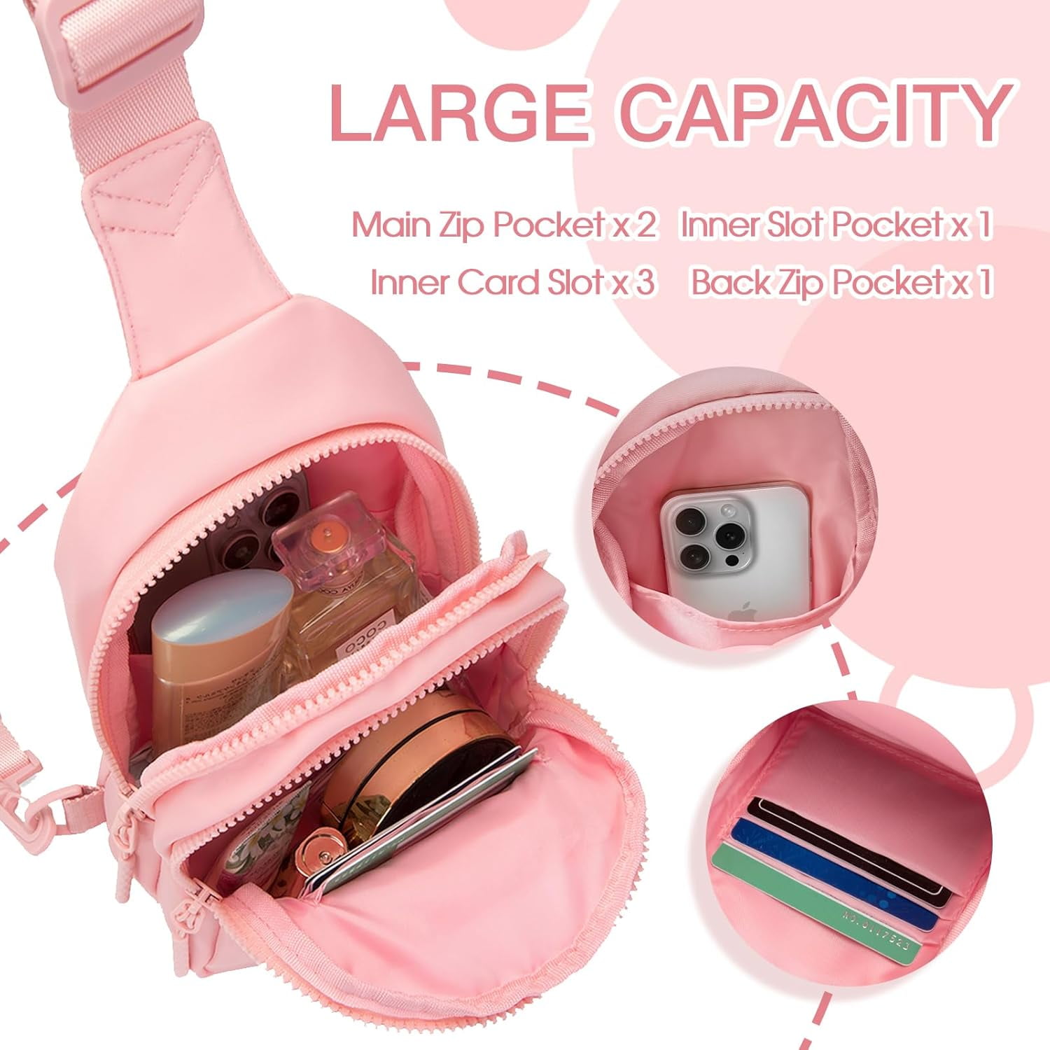 Small Initial Sling Bag for Girls & Women - Cute Crossbody Fanny Pack Birthday Gifts for 7 8 9 10 11 12 13 Year Old Girls