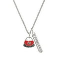 thumbnail image 1 of Delight Jewelry Silvertone Red Purse Silvertone Forever Bar Charm Necklace, 23", 1 of 4