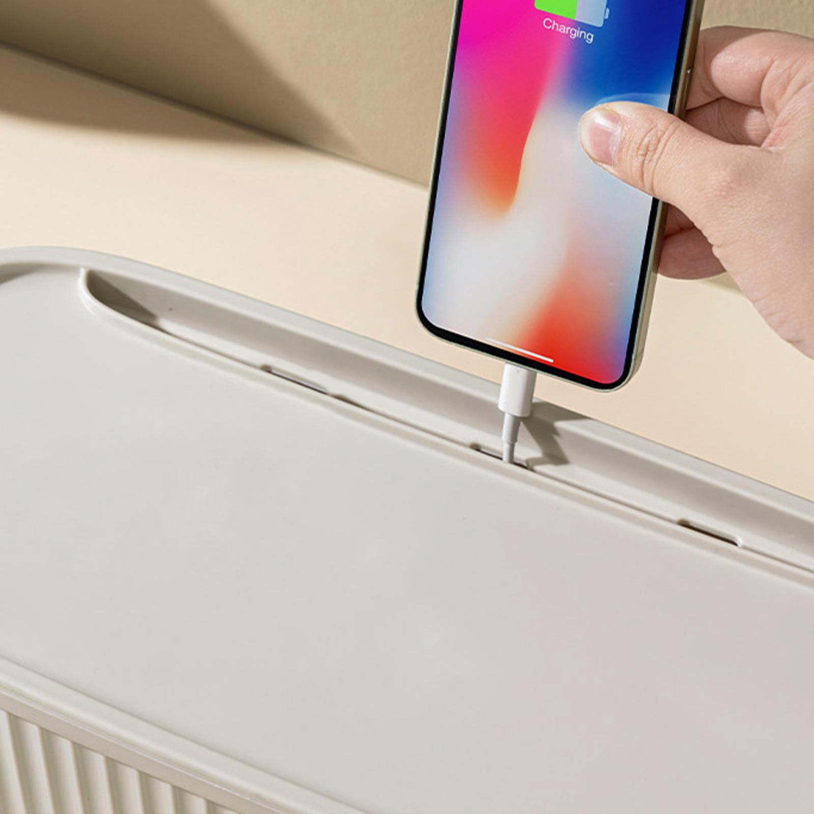 Cable Management Box Socket Wire Tidy Power Socket Organiser Cord Power Strips Protector Cover Electrical Wire Storage Case for Household , Beige