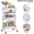thumbnail image 4 of Carrito Organizador Bluelander de Metal, Blanco, 4 of 5